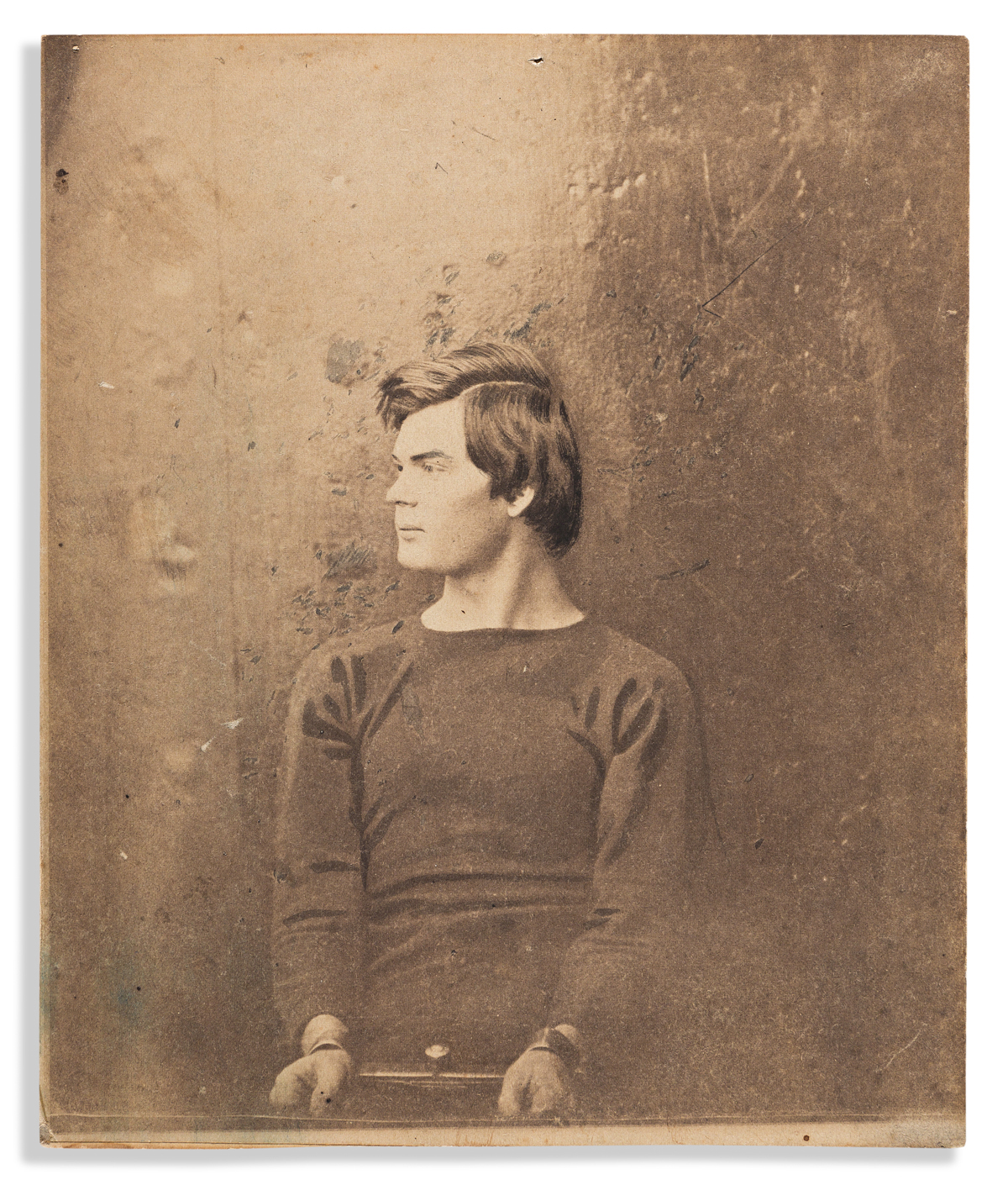 (ABRAHAM LINCOLN.) Group of retouched photographs of five Lincoln conspirators, used by Alexander Gardner for cartes-de-visite.